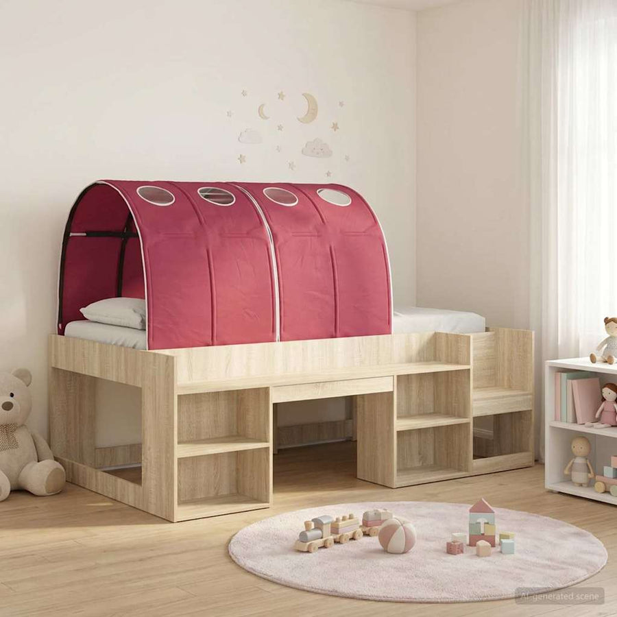 Hoge Bedframe voor Kinderen met Opslag 3 st Bewerkt hout