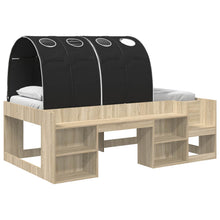 Hoge Bedframe voor Kinderen met Opslag 3 st Bewerkt hout