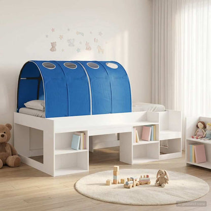 Bedframe met tunnel 3 pcs Wit en Blauw Geconstrueerd hout