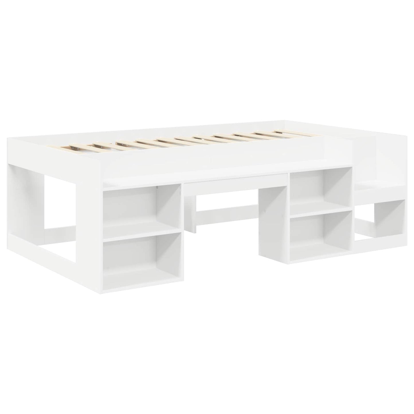Bedframe met tunnel 3 pcs Wit en Blauw Geconstrueerd hout