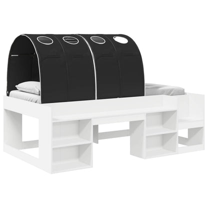 Bedframe met tunnel 3 pcs Wit en zwart Geconstrueerd hout