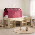 Bedframe loft 203x127x65 cm bewerkt hout sonoma eiken en rood