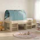 Bedframe tunnel met plank 193x118,5x65 cm Sonoma eiken lichtblauw