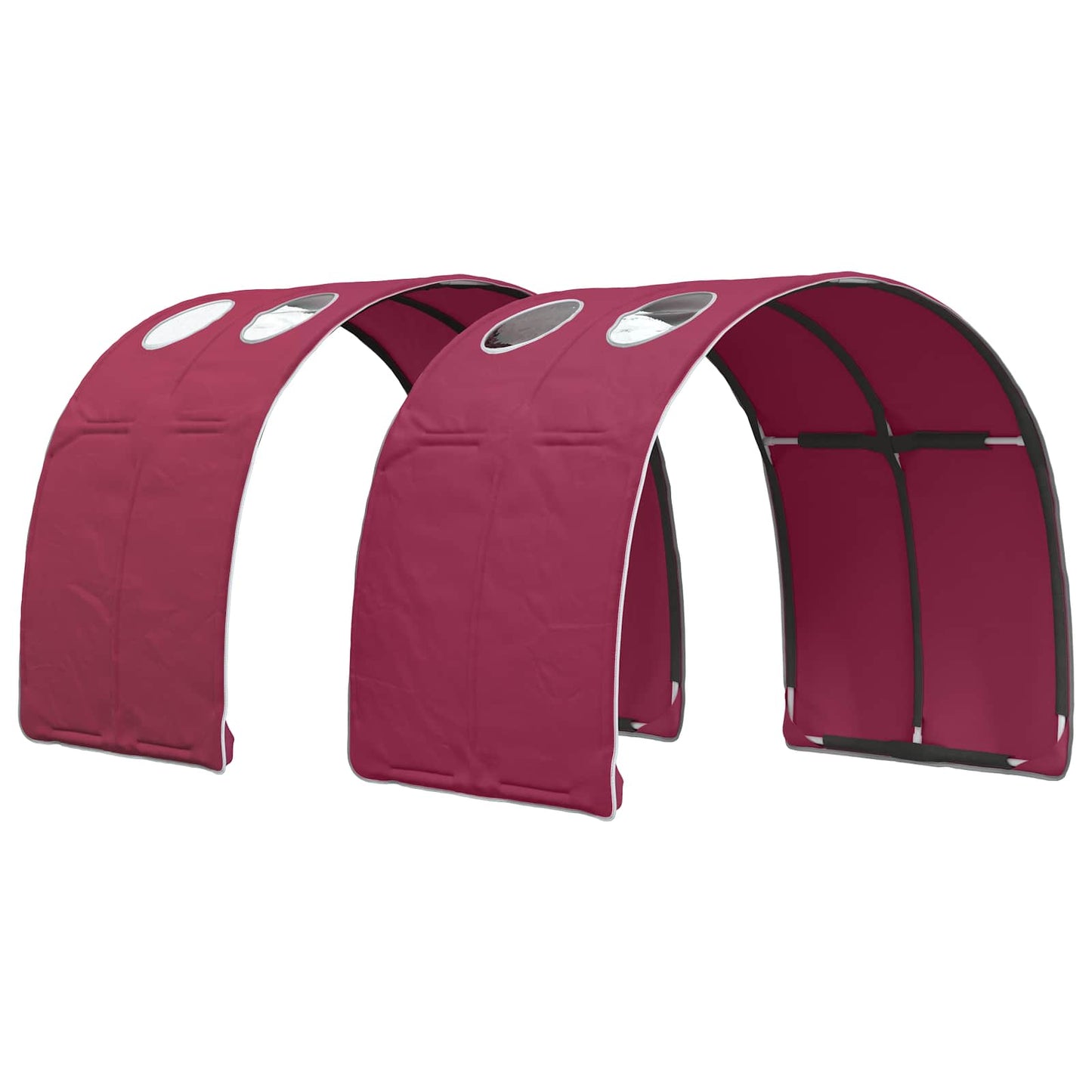 Bedframe met tunnel met plank 3 pcs Wit en Rood Bewerkt hout