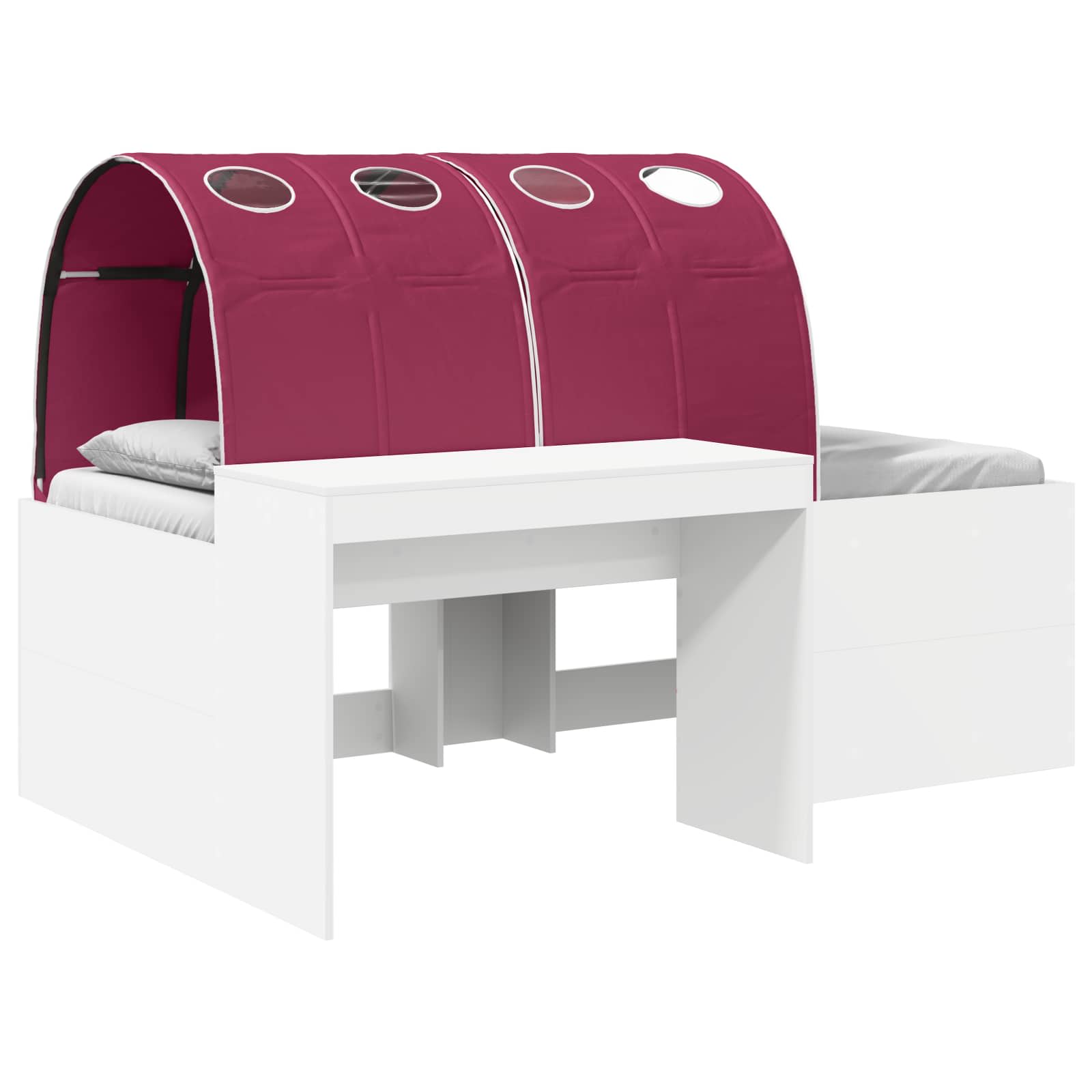 Bedframe met Tunnel Wit en Rood 80 x 200 cm Bewerkt hout