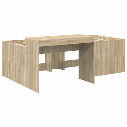 Bedframe met Tunnel met plank 3 st Sonoma eiken en lichtblauw