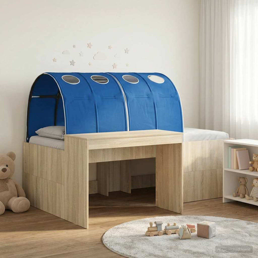 Bedframe met Tunnel 3 st Sonoma eiken en blauw Bewerkt hout