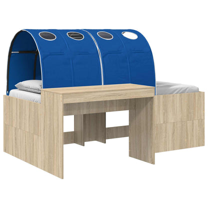 Bedframe met Tunnel 3 st Sonoma eiken en blauw Bewerkt hout