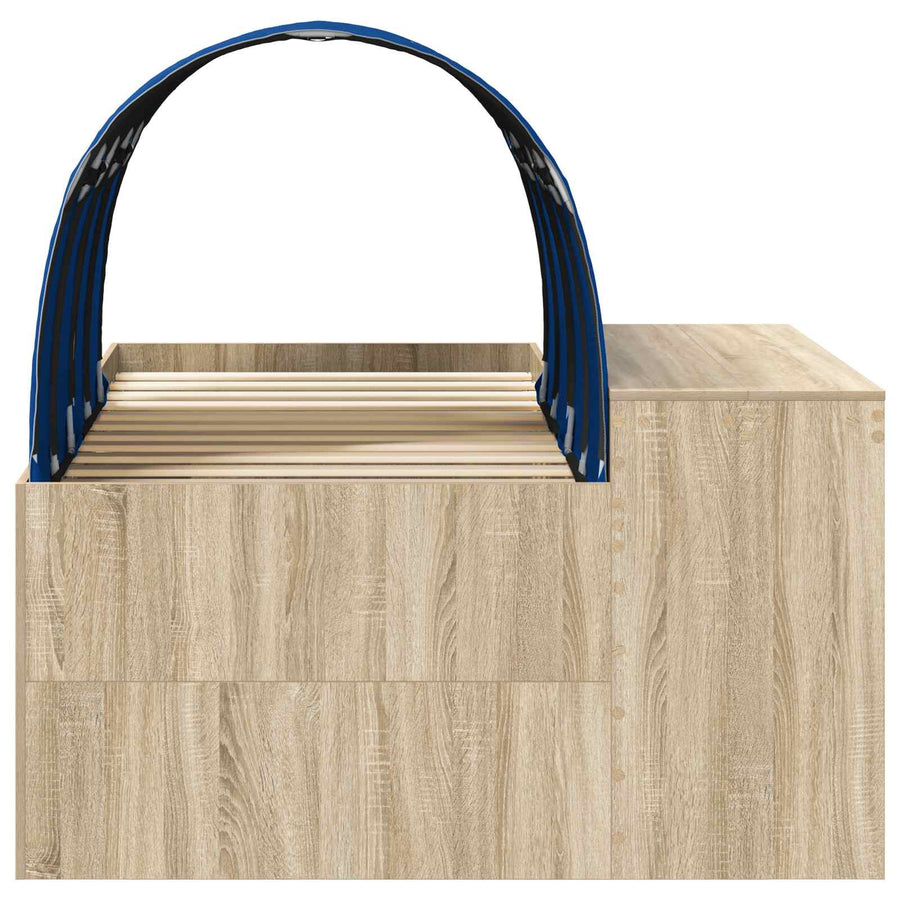 Bedframe met Tunnel 3 st Sonoma eiken en blauw Bewerkt hout