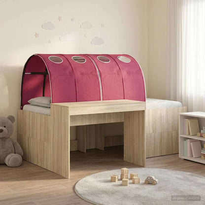 Bedframe met Tunnel 3 st Sonoma eiken en rood Bewerkt hout