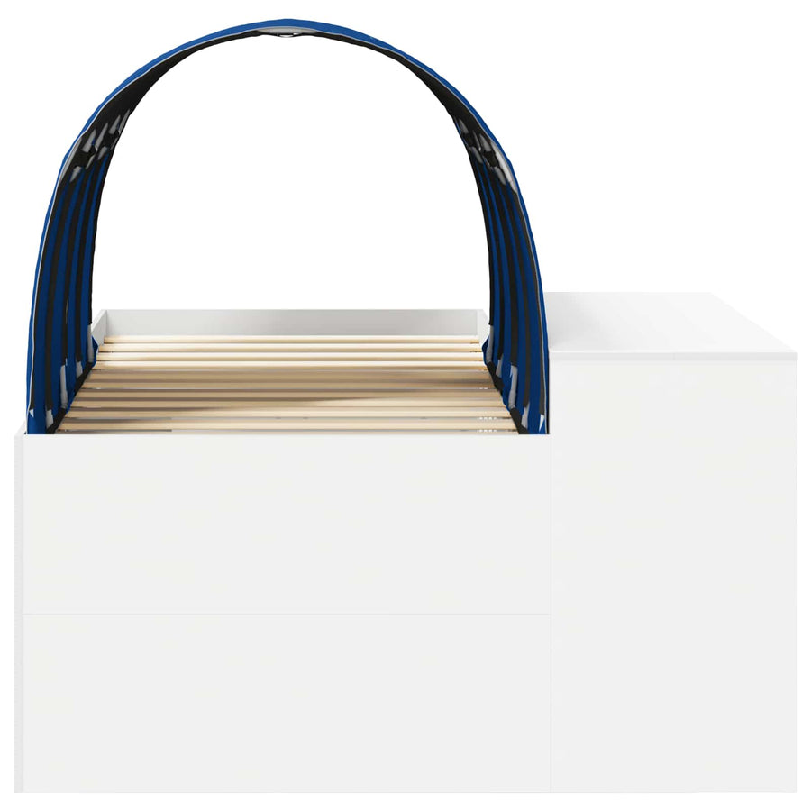 Bedframe met Accessoire Artisan Eiken en Blauw Bewerkt hout