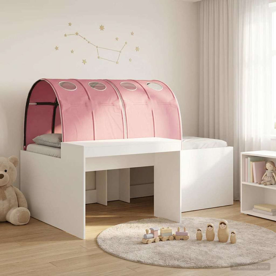Bed met Tunnel 4 pcs Artisian Eik en Roze Bewerkt hout
