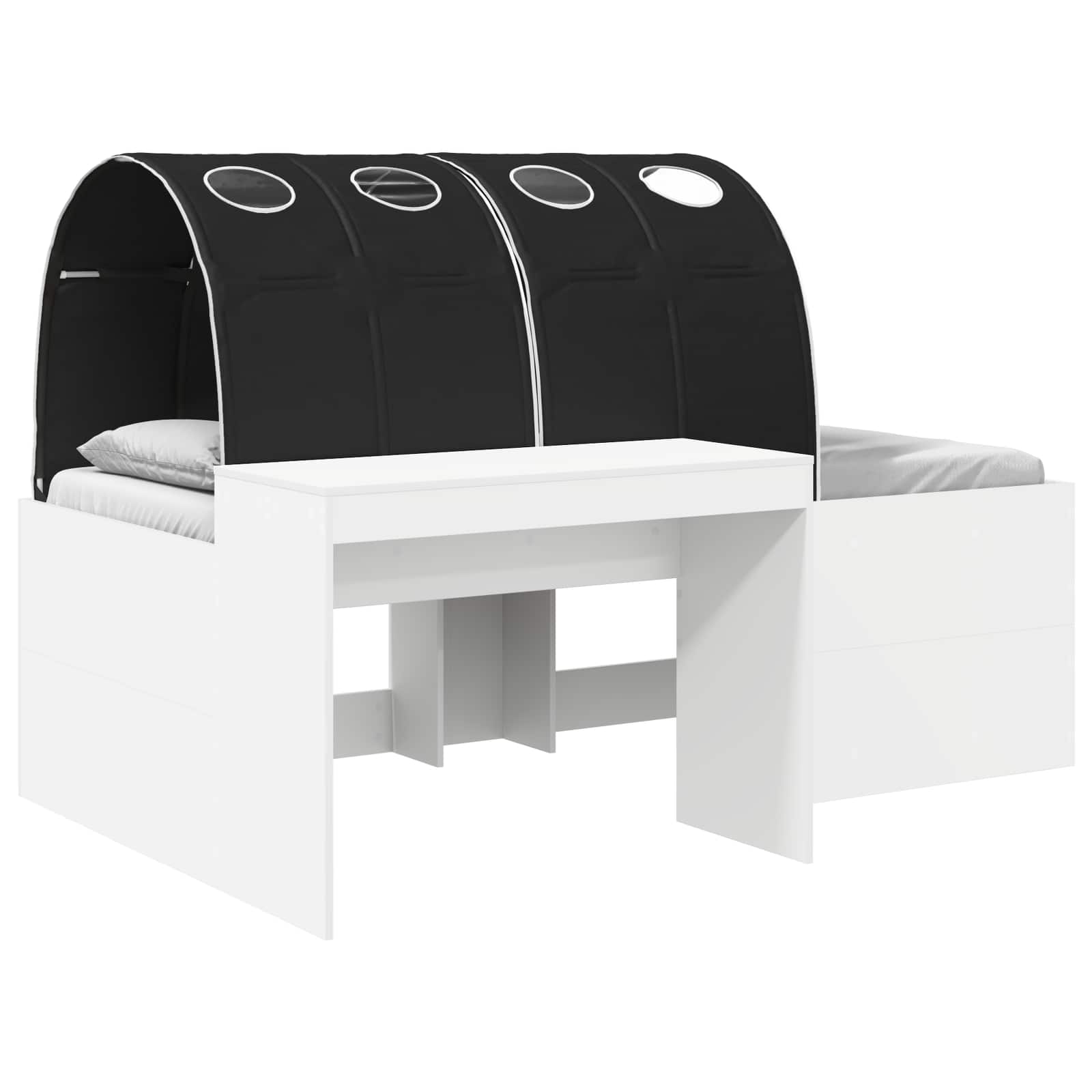 Bed met Tunnel 4 pcs Artisian Eik en Zwart Bewerkt hout