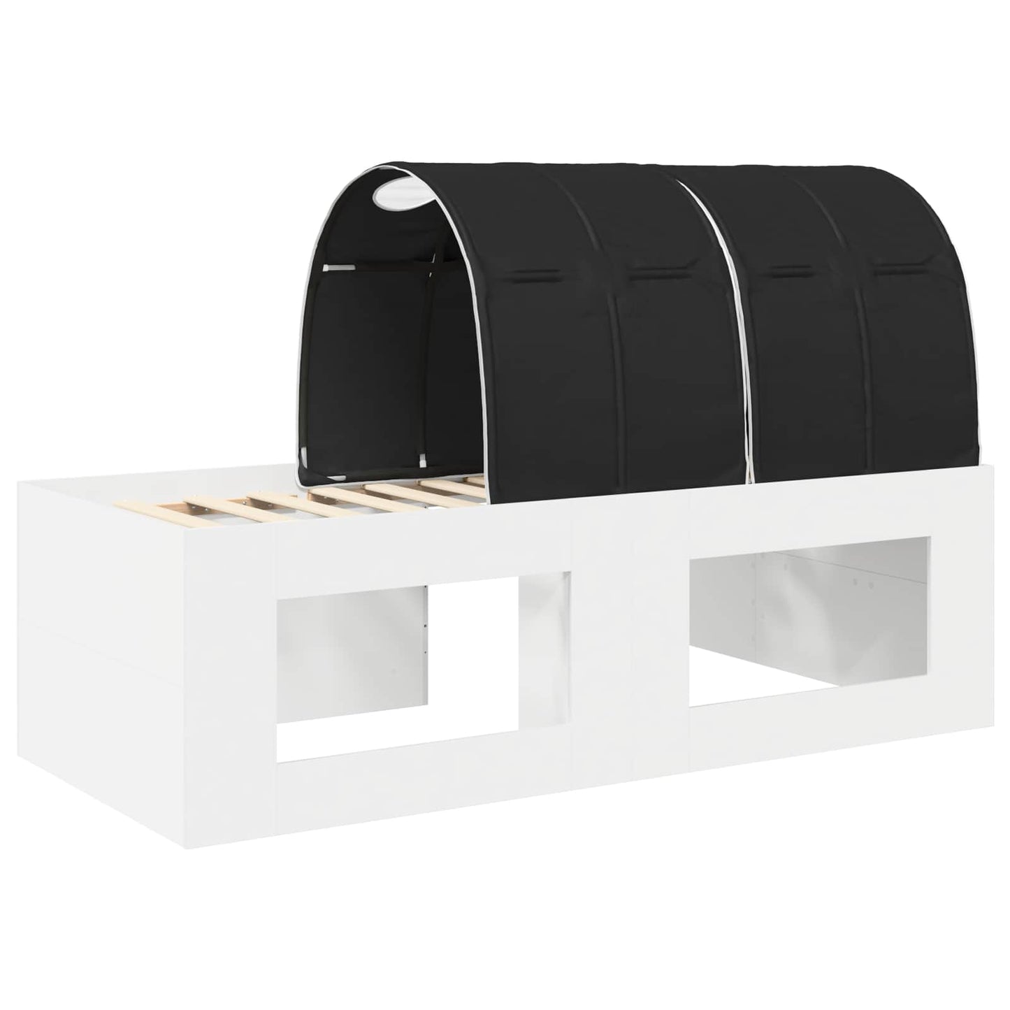 Bed met Tunnel 4 pcs Artisian Eik en Zwart Bewerkt hout