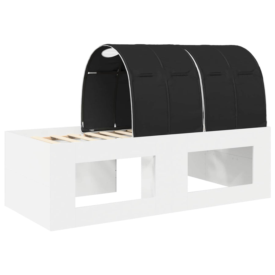 Bed met Tunnel 4 pcs Artisian Eik en Zwart Bewerkt hout