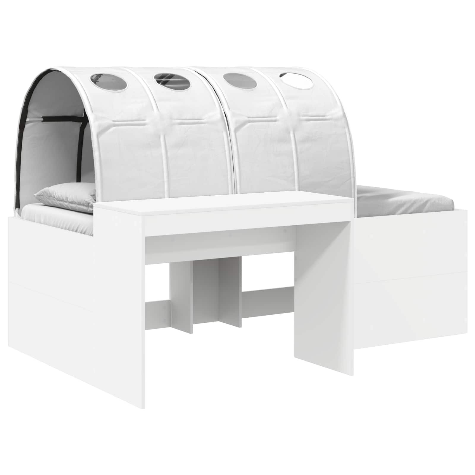 Bed met Tunnel 4 pcs Artisian Eik en Wit Bewerkt hout