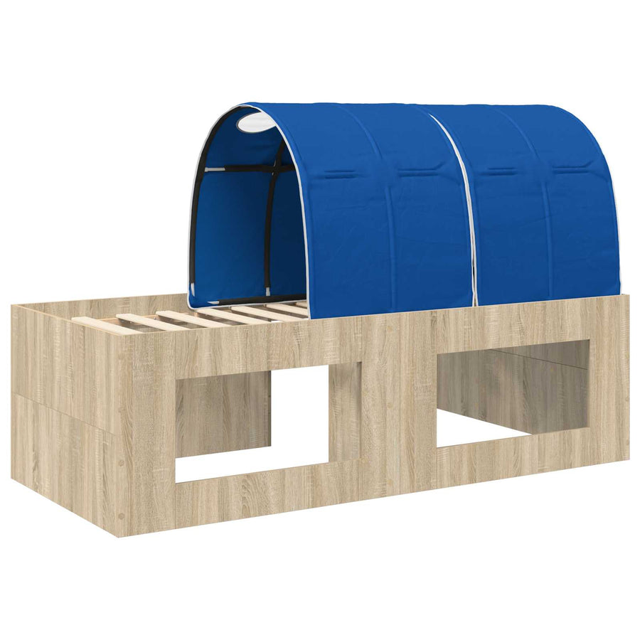 Bed met Tunnel 3 st Artisian Eik en Blauw Bewerkt hout