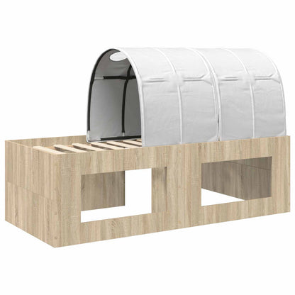 Bed met Tunnel 3 st Artisian Eik en Wit Bewerkt hout