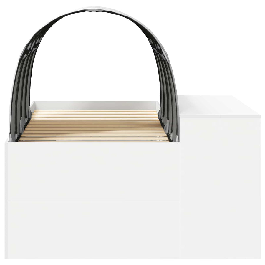 Bed met Tunnel 4 pcs Wit Bewerkt hout
