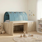 Kinderbed met tunnel bureau en opslag 142x203x75 cm Sonoma eiken lichtblauw