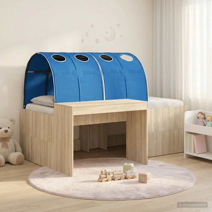 Bed met Tunnel 3 st Sonoma eiken en blauw Bewerkt hout