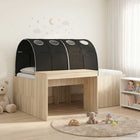 Bed met tunnel 142x203x75 cm bewerkt hout Sonoma eiken zwart