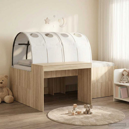 Bed met Tunnel 3 st Sonoma eiken en wit Bewerkt hout