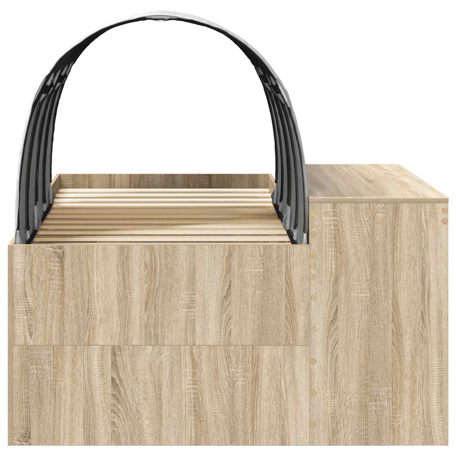 Bed met Tunnel 3 st Sonoma eiken en wit Bewerkt hout