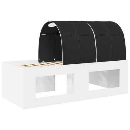 Hoge Bed Frame met Bureau voor Kinderen Wit en zwart