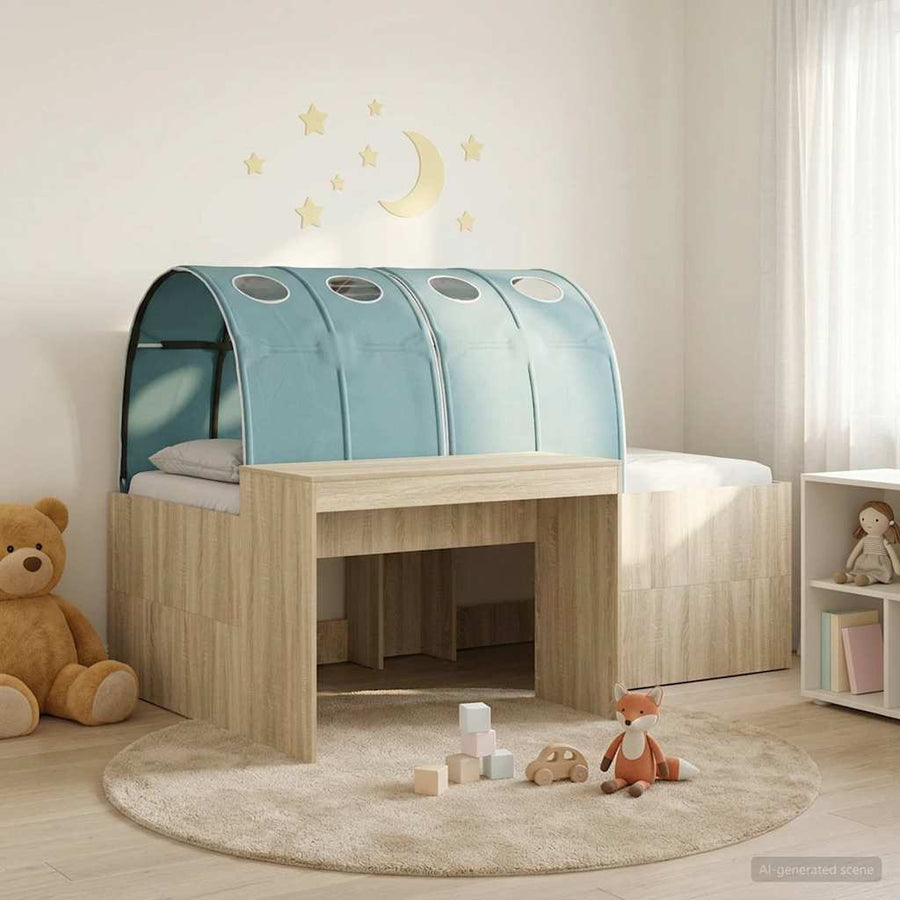 Hoge Bed Frame met Bureau voor Kinderen 3 st Bewerkt hout