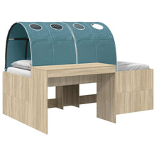 Hoge Bed Frame met Bureau voor Kinderen 3 st Bewerkt hout