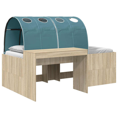 Hoge Bed Frame met Bureau voor Kinderen 3 st Bewerkt hout