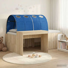 Bedframe met bureau 193x133,5 cm bewerkt hout Sonoma eiken blauw