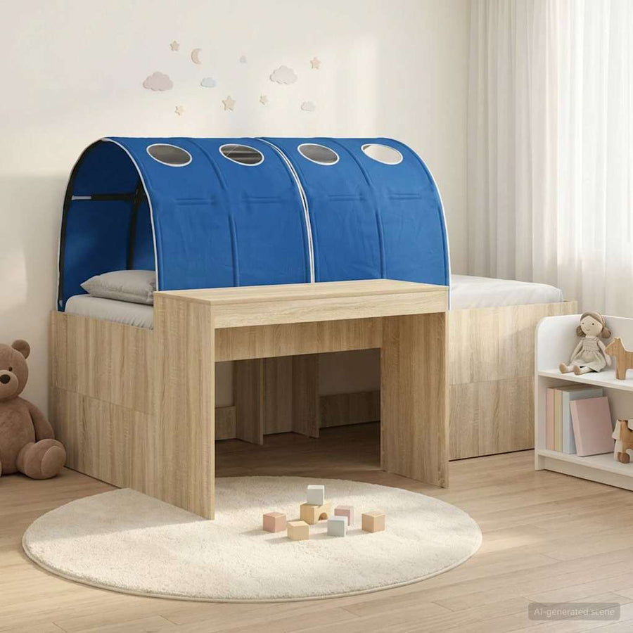 Hoge Bed Frame met Bureau voor Kinderen 3 st Bewerkt hout