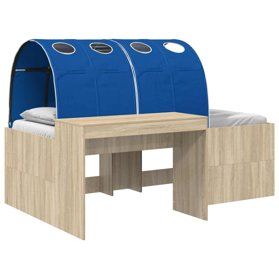 Hoge Bed Frame met Bureau voor Kinderen 3 st Bewerkt hout