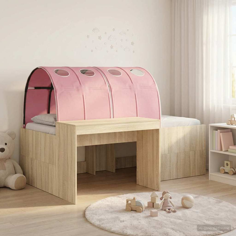 Hoge Bed Frame met Bureau voor Kinderen 3 st Bewerkt hout