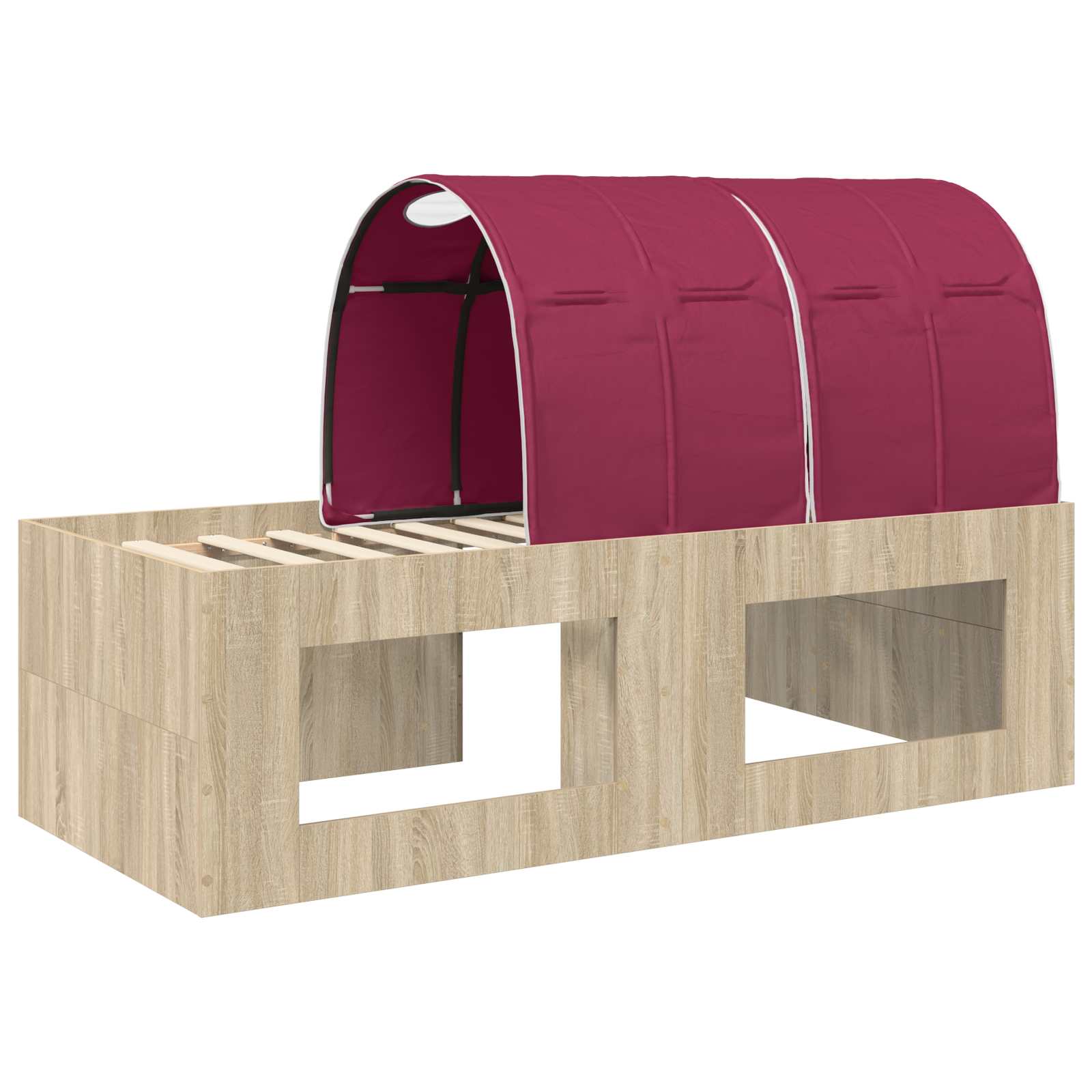 Hoge Bed Frame met Bureau voor Kinderen 3 st Bewerkt hout
