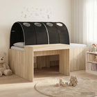 Kinderbedframe met bureau 193x133,5x61 cm bewerkt hout