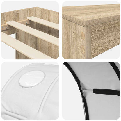 Hoge Bed Frame met Bureau voor Kinderen 3 st Bewerkt hout