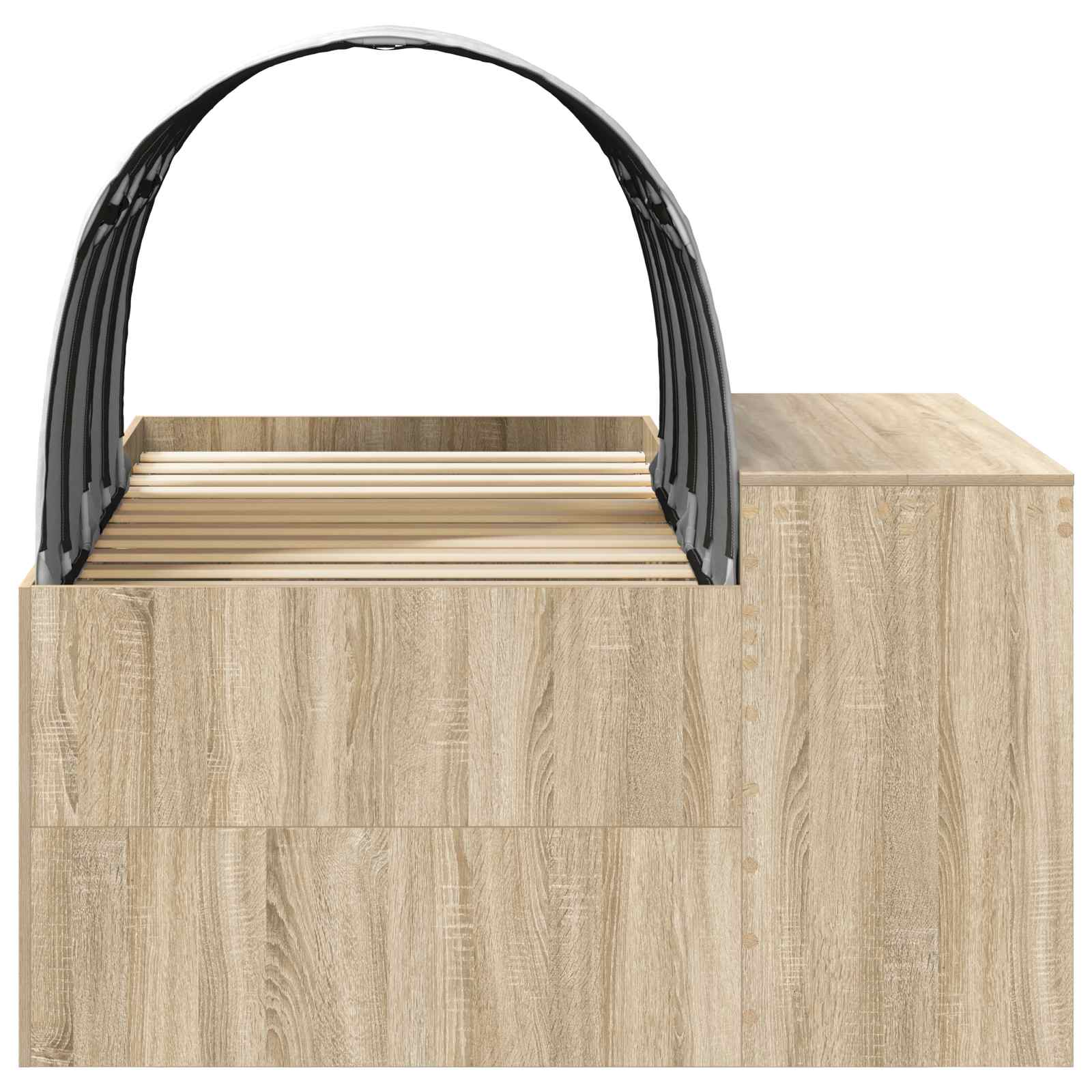 Hoge Bed Frame met Bureau voor Kinderen 3 st Bewerkt hout