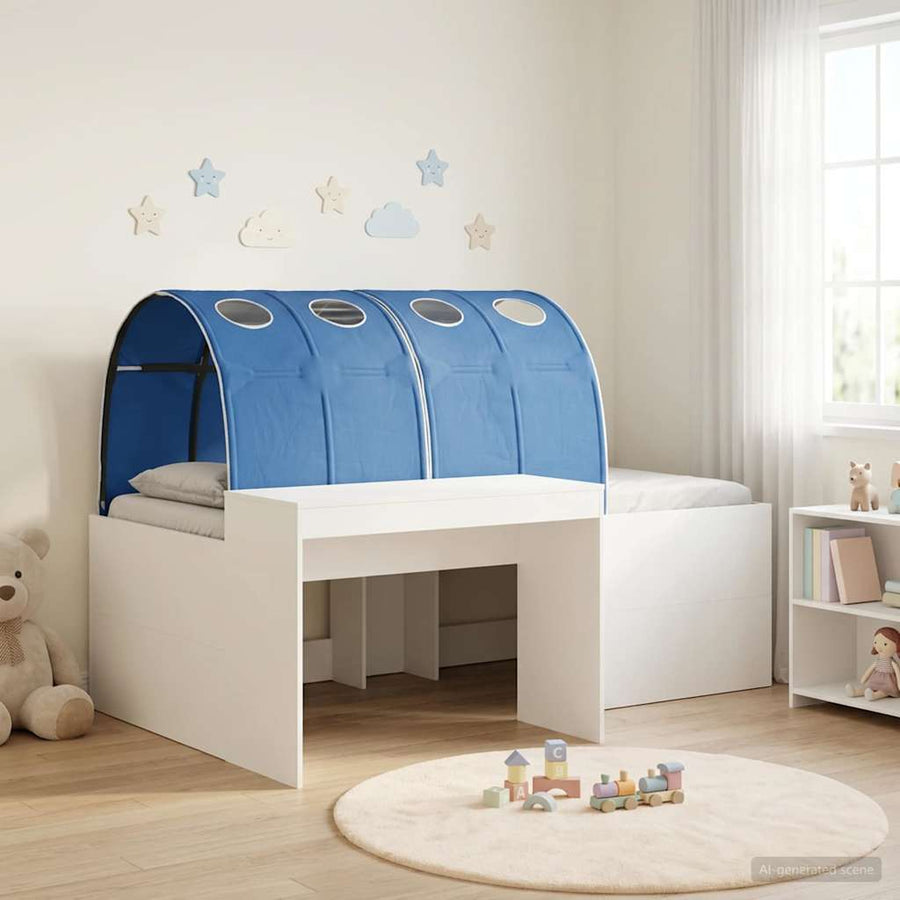 Bed met Tunnel 4 pcs Artisian Eik en Blauw Bewerkt hout