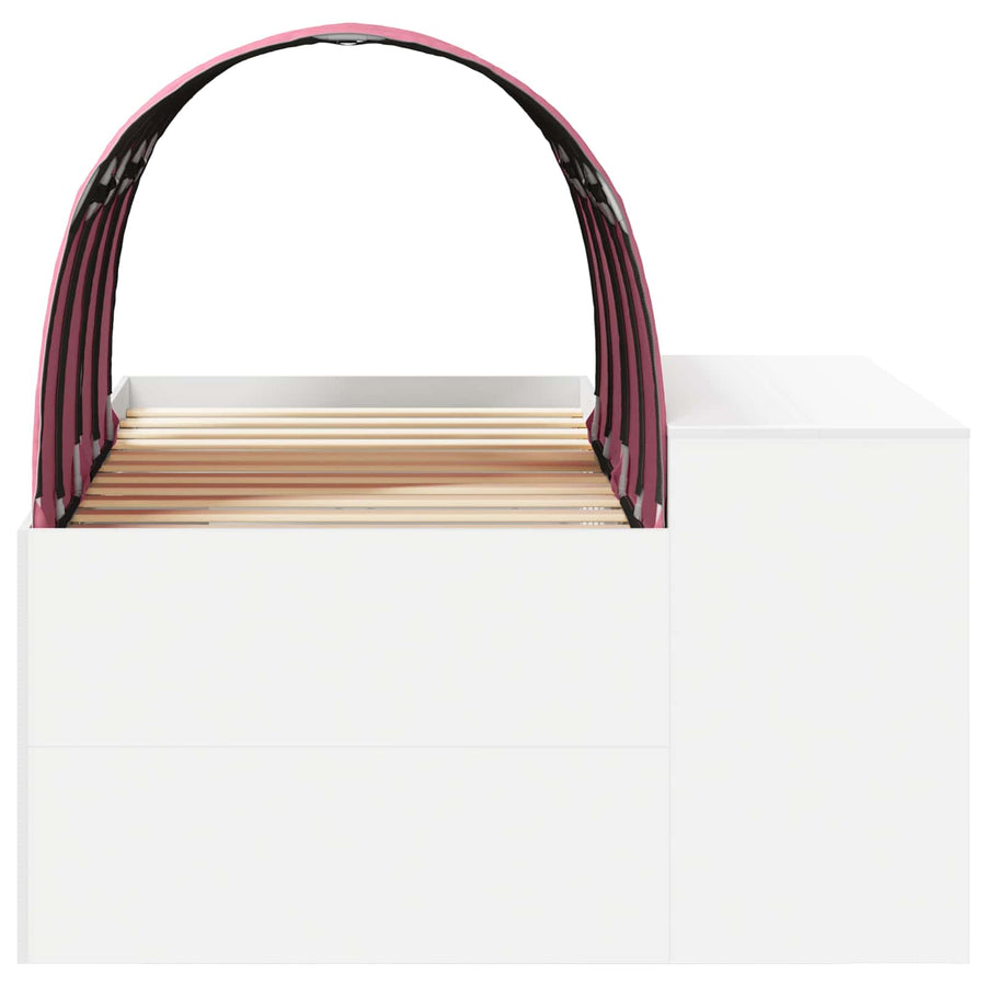 Bed met Tunnel 4 pcs Artisian Eik en Roze Bewerkt hout