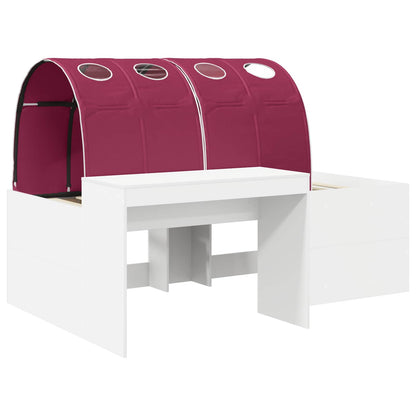 Bed met Tunnel 4 pcs Artisian Eik en Rood Bewerkt hout