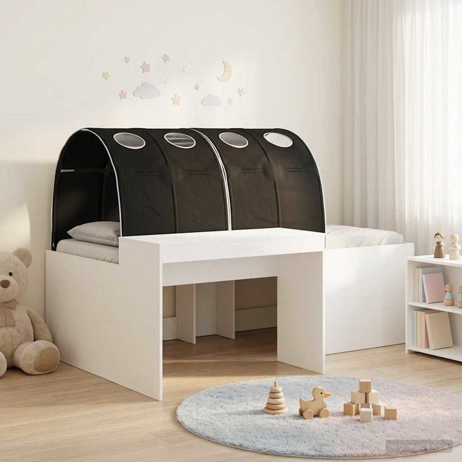 Bed met Tunnel 4 pcs Artisian Eik en Zwart Bewerkt hout