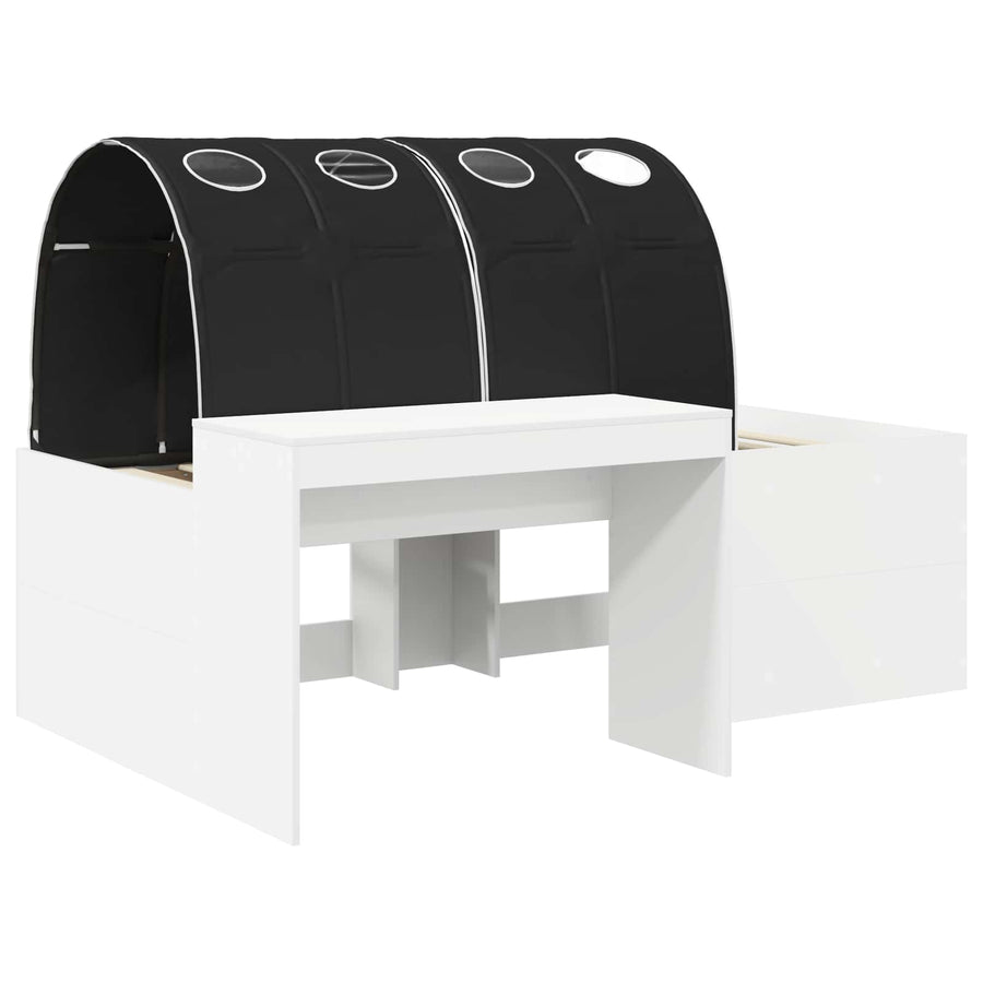 Bed met Tunnel 4 pcs Artisian Eik en Zwart Bewerkt hout