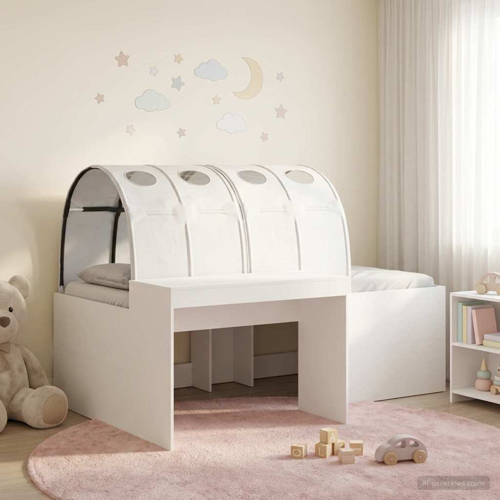 Bed met Tunnel 4 pcs Artisian Eik en Wit Bewerkt hout
