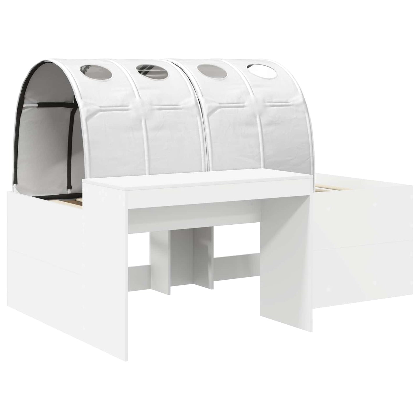 Bed met Tunnel 4 pcs Artisian Eik en Wit Bewerkt hout