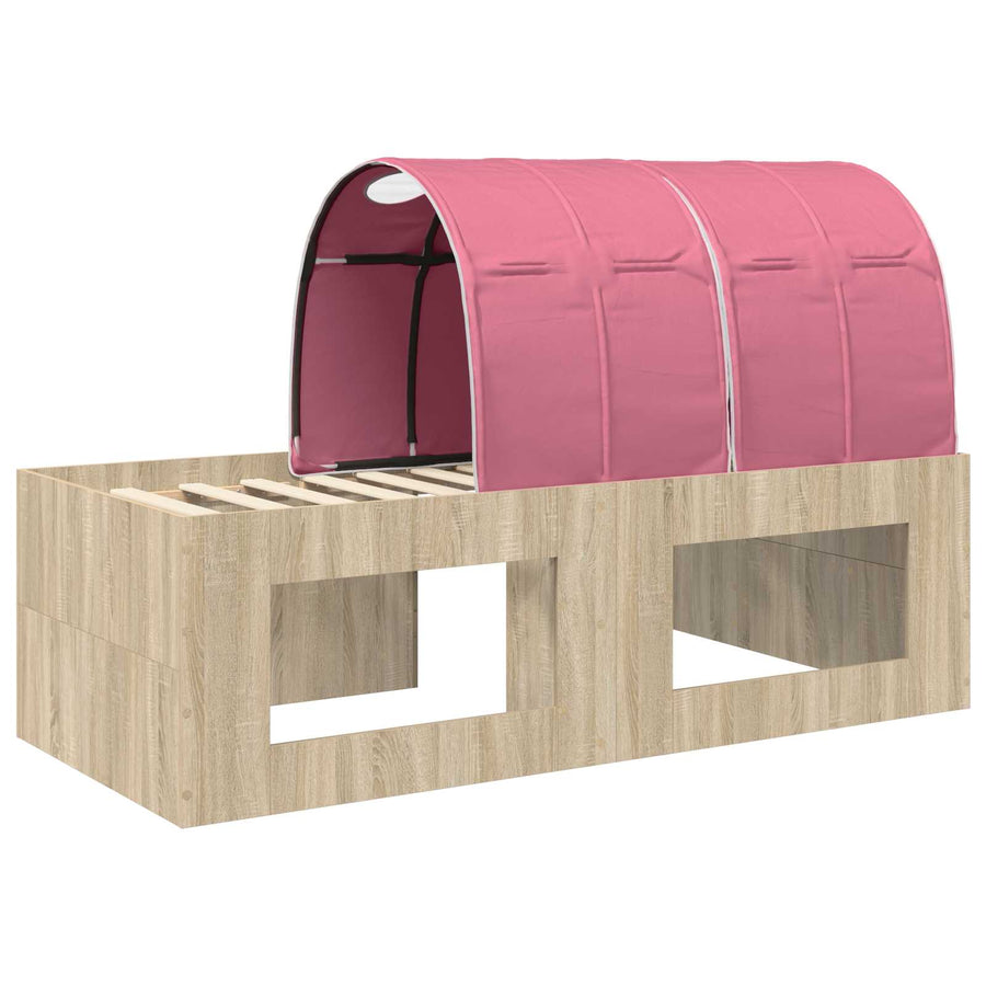 Bed met Tunnel 3 st Artisian Eik en Roze Bewerkt hout