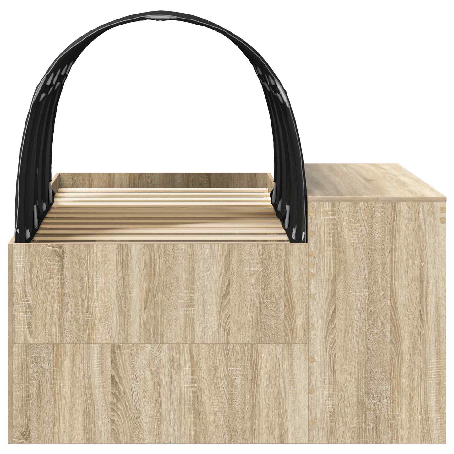 Bed met Tunnel 3 st Artisian Eik en Zwart Bewerkt hout