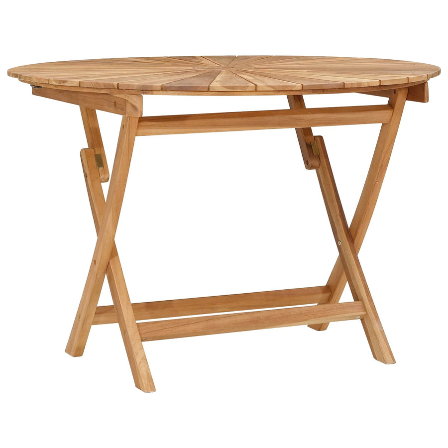 Opklapbare tuintafel Naturel Ø 110 x 75 cm Massief Teakhout